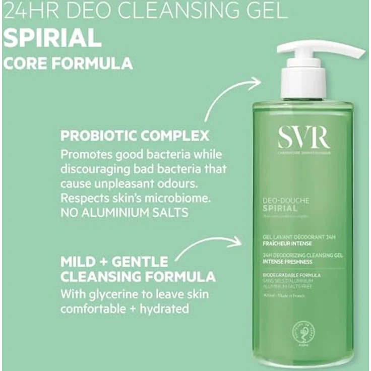 SVR Spirial Déodorant Douche Gel Lavant Déodorant 400 ml – Bild 4