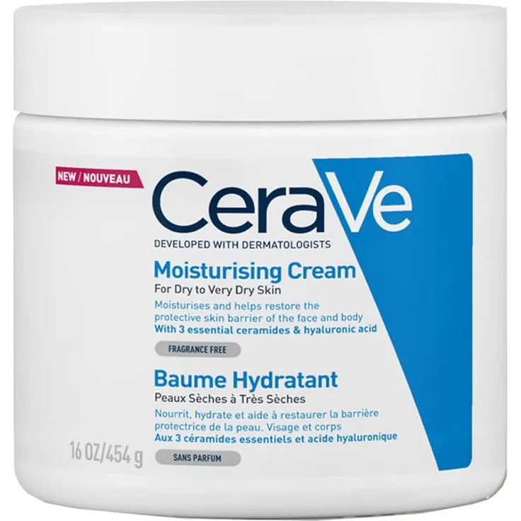 CeraVe Creme Gesicht & Körper Feuchtigkeitsspendende Creme 454 g mit feuchtigkeitsspendender Wirkung für trockene Haut