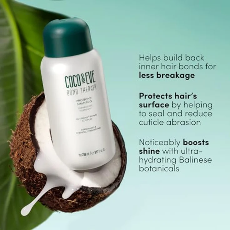 Coco & Eve Bond Therapy Pro Bond Shampoo, stärkendes Shampoo für beschädigtes, chemisch behandeltes Haar, 280 ml, feuchtigkeitsspendend und ohne Silikone – Bild 6