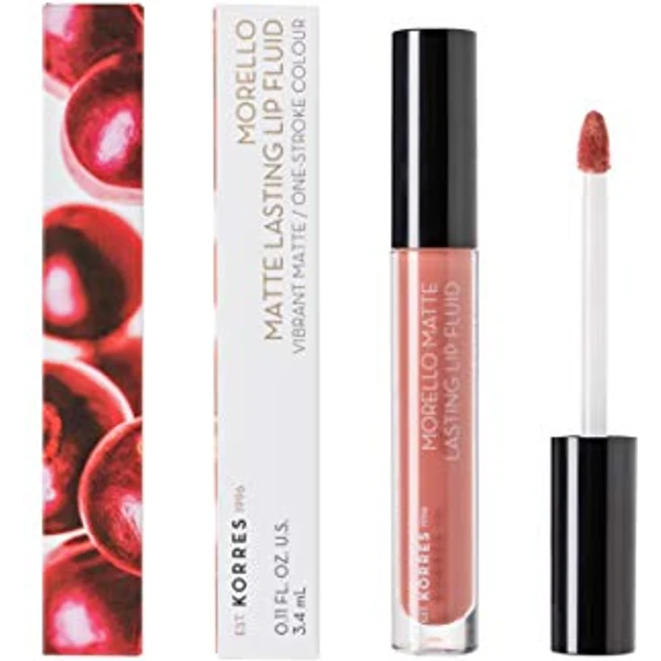 KORRES MORELLO Matte Lasting Lip Fluid, langanhaltender Lippenstift mit mattes Finish, Nr. 06 Romantic Nude – Bild 1