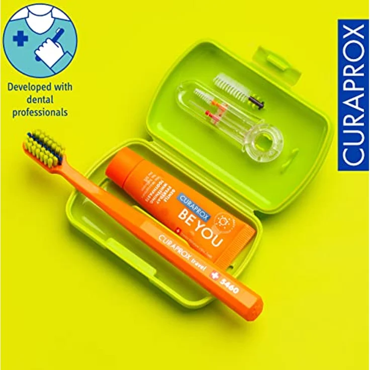 Curaprox Travel Set Ortho green, travel toothbrush, interdental brush, toothpaste 10ml, travel box – Bild 5