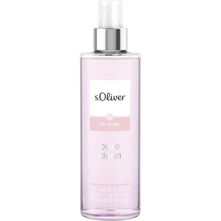 s.Oliver So Pure Pure clean Body Splash, Duftkomposition mit Apfel, Freesie und Sandelholz, 250 ml, zartrosa – Bild 1