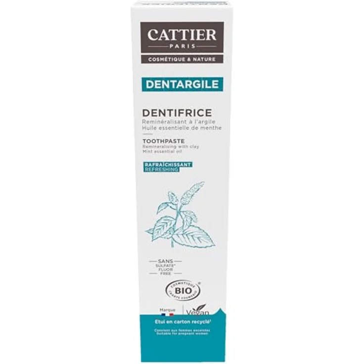 CATTIER DENTIFRICO DENTARGILE MINT, Zahnpasta mit natürlichem Minzgeschmack, 100 ml – Bild 2
