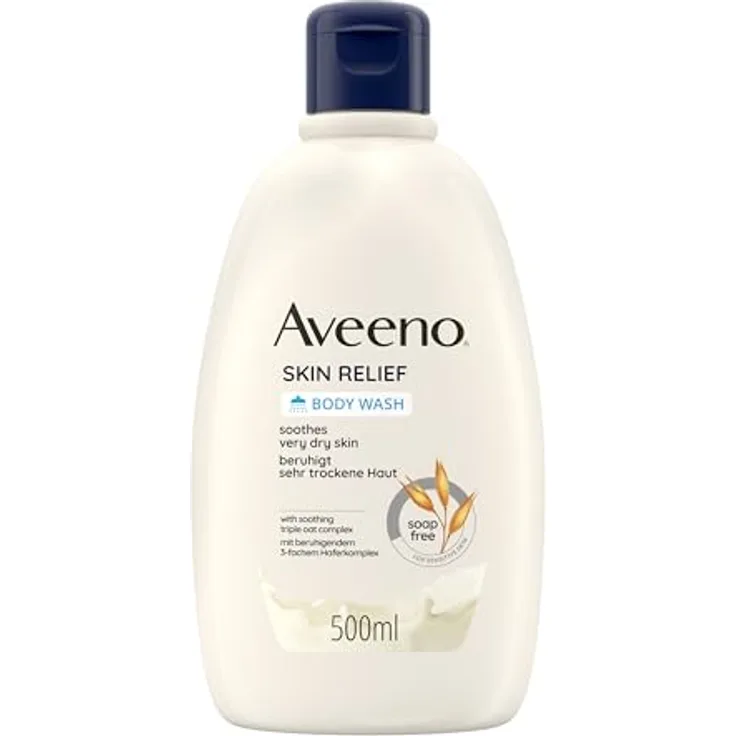 Aveeno Skin Relief veganes Duschgel seifenfreie Pflegedusche mit beruhigendem 3-fachem Haferkomplex für sehr trockene, empfindliche Haut 500ml