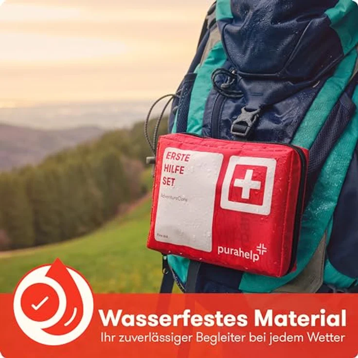 Purahelp Erste-Hilfe-Set Outdoor, Kompakt & Leicht, 95 Teile, wasserdichte Tasche, ideal für Wandern, Camping und Fahrrad – Bild 5