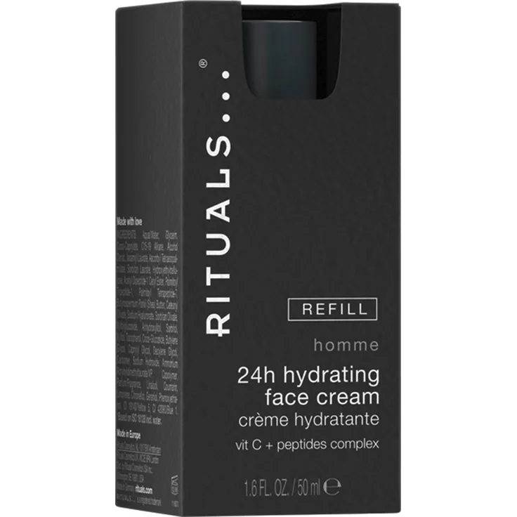 RITUALS Homme 24h Hydrating Face Cream Refill, 50 ml, mit Vitamin-C-Peptid-Komplex, für alle Hauttypen, dermatologisch getestet