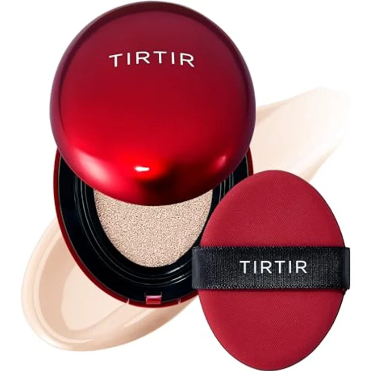 TIRTIR Mask Fit Red Cushion, langanhaltendes Make-up mit hohem UV-Schutz, Farbton 15C Fair Porcelain, 18 g – Bild 1