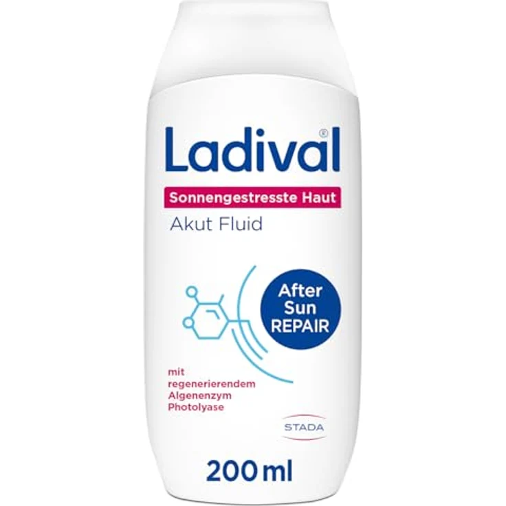Ladival After Sun Repair Fluid für sonnengestresste Haut, regeneriert mit Photolyase, feuchtigkeitsspendend & kühlend, enthält Panthenol und Vitamin E, 200ml – Bild 1