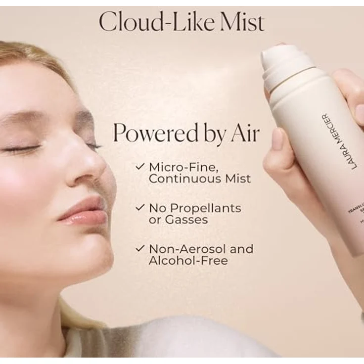 LAURA MERCIER Translucent Hydrating Setting Spray, Ultra-Blur Fixing Spray mit 98,5 % hautpflegenden Inhaltsstoffen, transparent – Bild 4