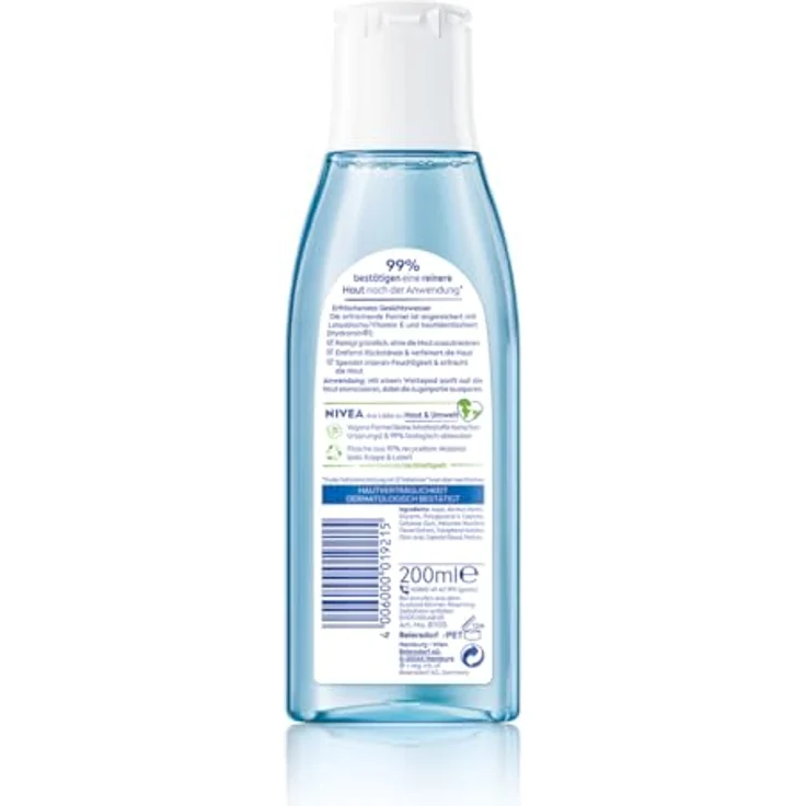 NIVEA Erfrischendes Gesichtswasser für normale und Mischhaut, veganer Toner fürs Gesicht mit Vitamin E reinigt & erfrischt die Haut, Gesichtswasser spendet intensive Feuchtigkeit (200 ml) – Bild 2