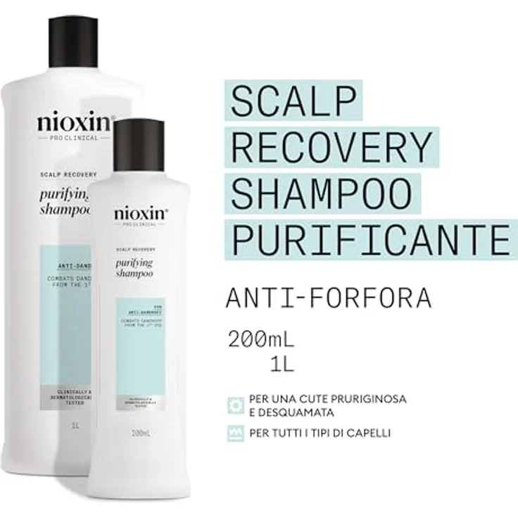 NIOXIN Scalp Recovery Purifying Shampoo, Anti-Schuppen Shampoo für gereizte Kopfhaut (1 l) – Bild 2