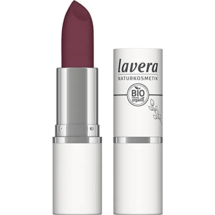 lavera Velvet Matt Lipstick - Royal Cassis 06 - Lippenstift - glutenfrei - ohne Silikone - ohne Mineralöl - ohne Mikroplastik - Cremig, matte Textur - Bio-Blütenbutter - Bio-Sonnenblumenöl - 4,5g