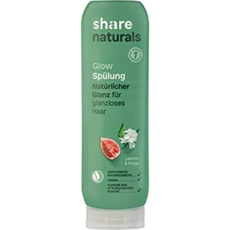 share naturals Spülung Glow 200 ml – Hair Conditioner spendet ein Hygieneprodukt an einen Menschen in Not – Haarspülung für natürlichen Glanz ohne Silikone – vegane Naturkosmetik