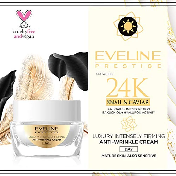 Eveline 24k Snail & Caviar Anti-wrinkle Cream Nährcreme mit Schneckenextrakt 50 ml – Bild 2