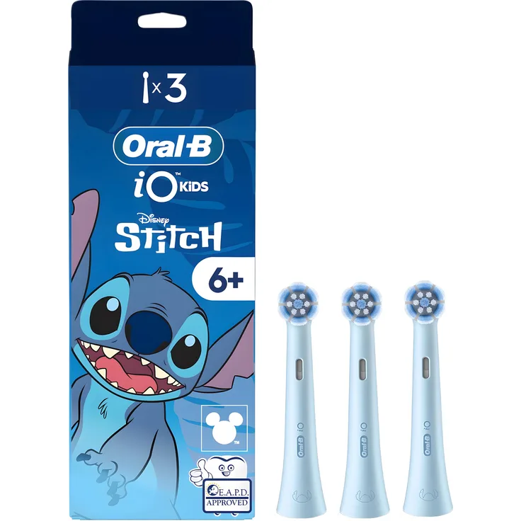 Oral-B iO Kids Disney Stitch, Aufsteckbürsten für empfindliches Zahnfleisch, extraweich, 3 Stück
