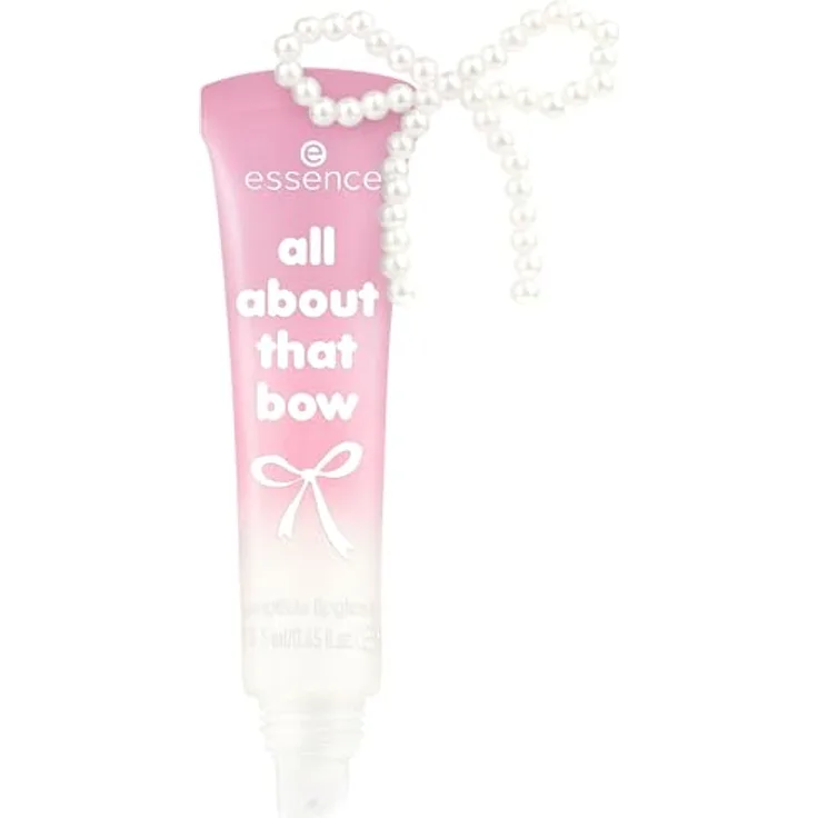essence All About That Bow Lipgloss, 13.5 ml, mit Peptiden, Farbton 01 Kiss 'n Bow, hochglänzend und feuchtigkeitsspendend