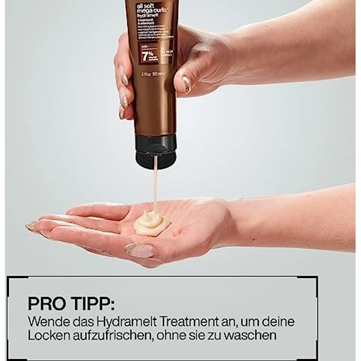 Redken Leave-In Haarcreme für lockiges oder krauses Haar, Belebt und hydratisiert trockenes Haar, Mit Aloe Vera, All Soft Mega Curls Hydramelt, 150 ml – Bild 5