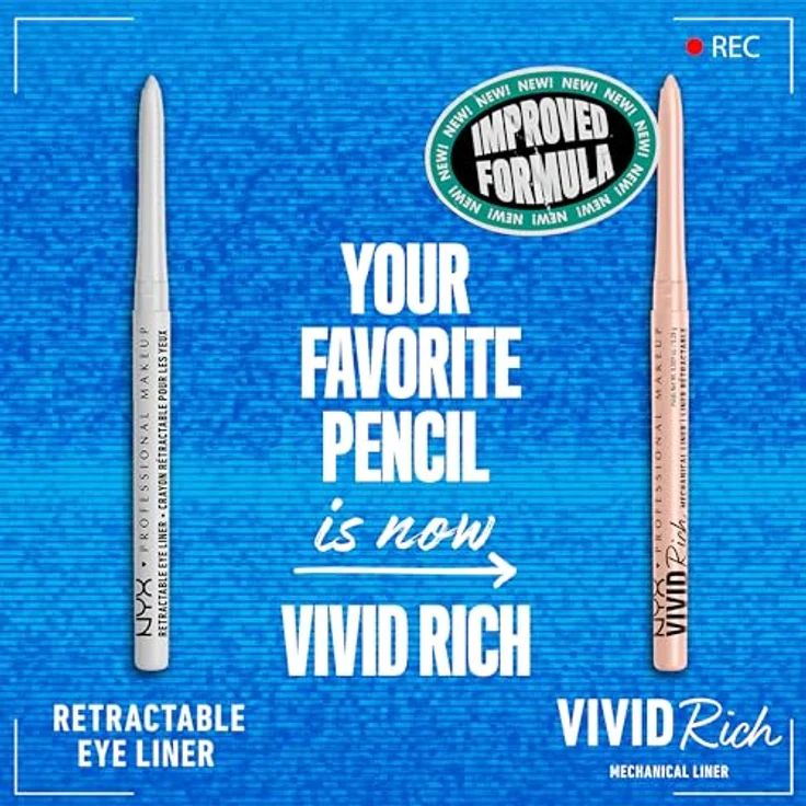 NYX Professional Makeup Vivid Rich Mechanical Pencil Eyeliner, hochpigmentierter Kajalstift, 0,3 g, Farbe: QUARTZ QUEEN – Bild 2