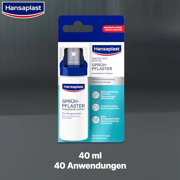 Hansaplast Zweite Haut Schutz Sprüh-Pflaster, 100% wasserdicht, 40 ml Sprühflasche – Bild 8
