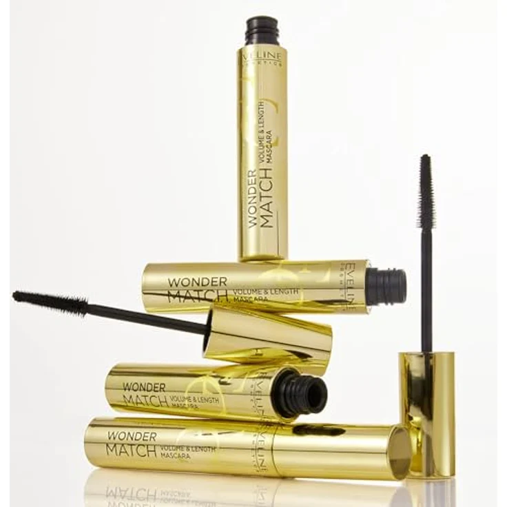EVELINE WONDER MATCH INTENSE BLACK, Mascara mit wasserfester Formel, Volumen- und Längeneffekt, 7 ml – Bild 4