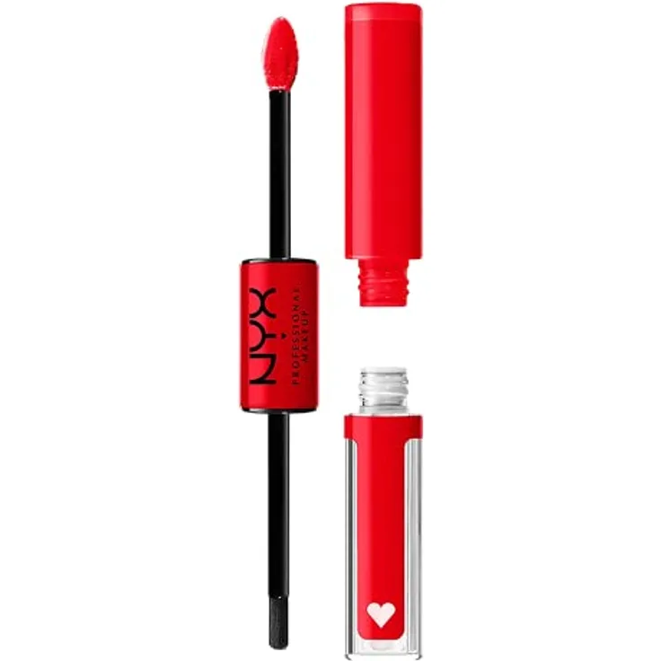 NYX Professional Makeup Shine Loud High Shine Lip Color, flüssiger Lippenstift mit hoher Pigmentierung, Farbton 17 - Rebel In Red, 6,5 ml