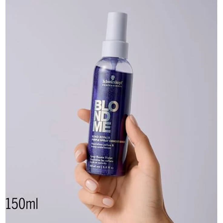 Schwarzkopf Professional BLONDME Bond Repair Purple Leave In Conditioner 150 ml - Neutralisierend gegen Gelbtöne, entwirrend und pflegend – Bild 2