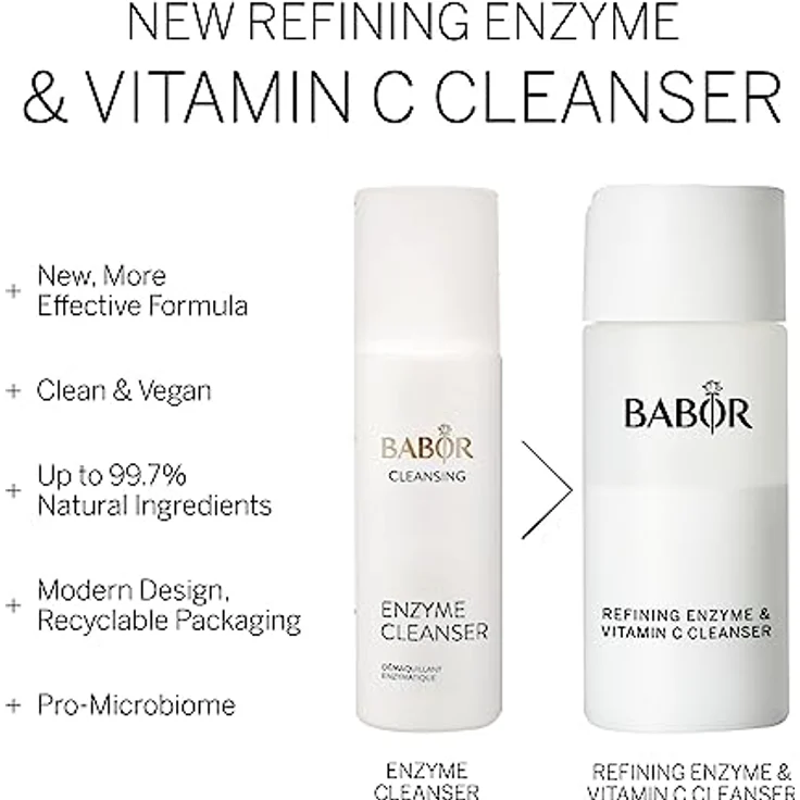BABOR CLEANSING Enzyme Cleanser für Mischhaut, ölige Haut und für unreine Haut, Enzymatisches Reinigungs- und Peelingpulver, Mit Vitamin C, 1 x 40 g – Bild 4