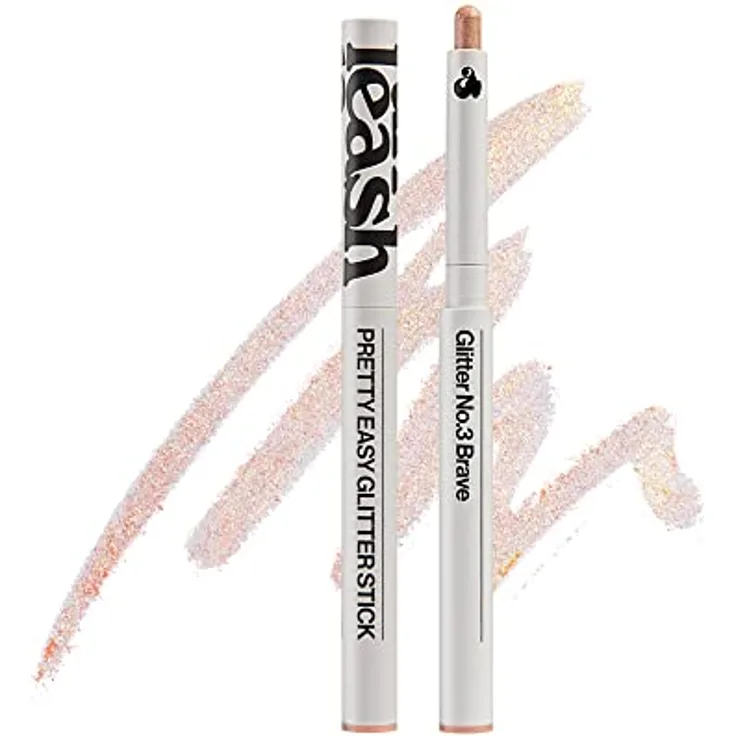 Unleashia Pretty Easy Glitter Stick, cremiger Highlighter mit holografischem Effekt, Farbton No.3 Brave, 0.7 g
