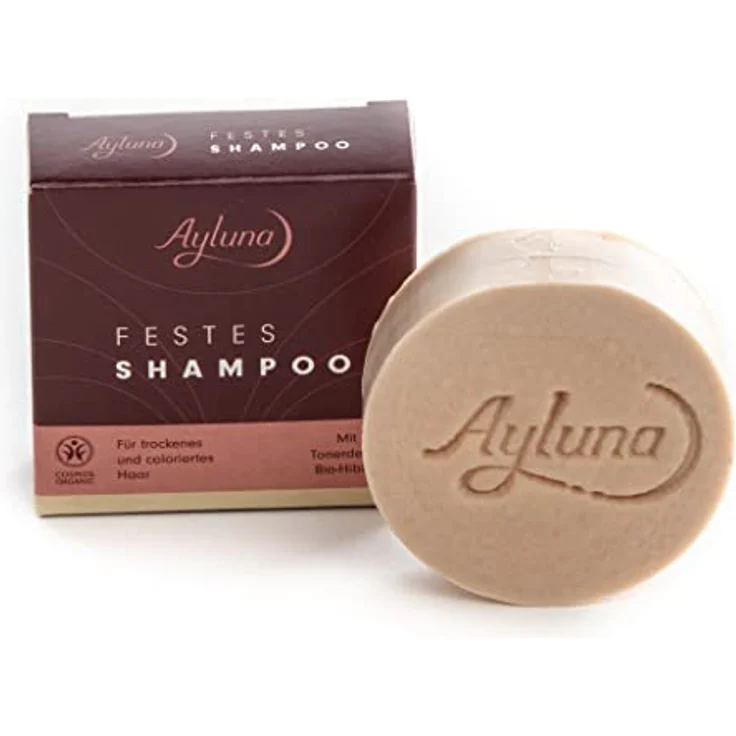 Ayluna Festes Shampoo für trockenes Haar, pH-hautneutral, mit Roter Tonerde & Bio-Arganöl, 60g – Bild 2