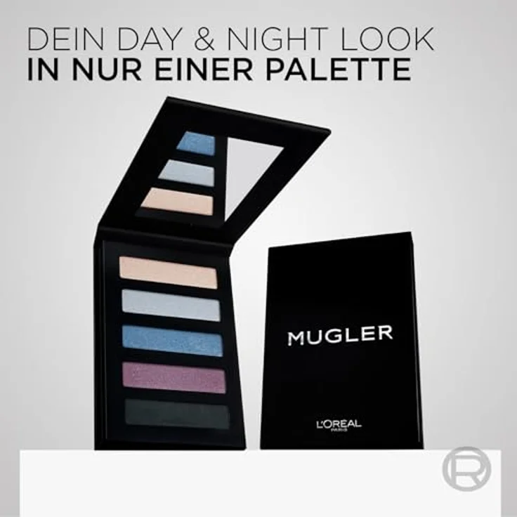 L'Oréal Paris x Mugler Limited Edition Lidschatten Palette Midnight, Hoch-pigmentierte Formel für dramatische Augenlooks, 8 g – Bild 2