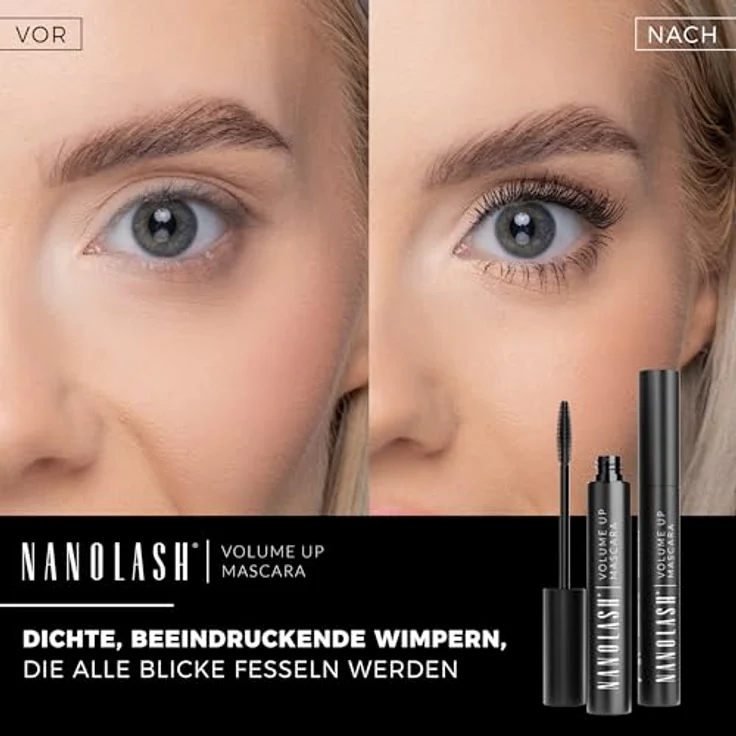 Nanolash Wimperntusche für Volumen 10ml - Verdichtung, Schwarze Formel, Wimpernextensions-Effekt – Bild 3