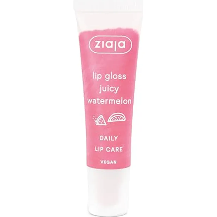 Ziaja Juicy Watermelon Lipgloss Lippenbalsam, veganes Produkt mit intensivem Wassermelonenaroma, 6+ Jahre