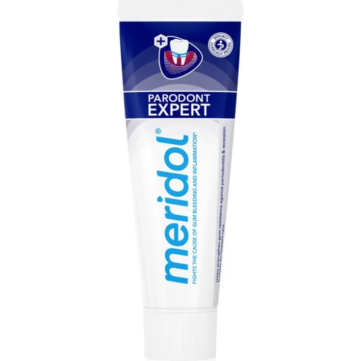 Meridol Parodont Expert Zahnpasta gegen Zahnfleischbluten und Parodontose, 75 ml, für frischen Atem und Zahnfleischschutz