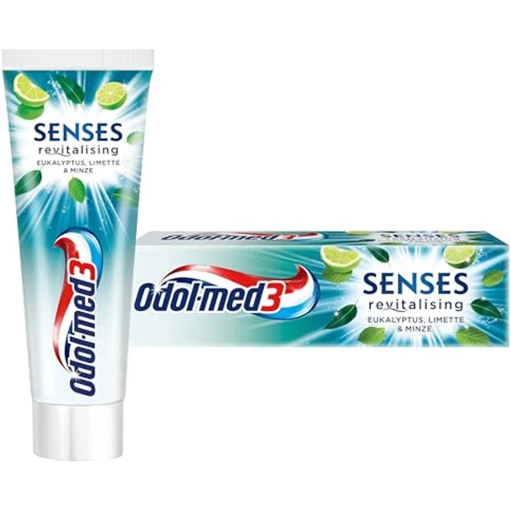 Odol-med3 SENSES revitalising Eukalyptus, Limette & Minze Zahnpasta, 1 Stk. – Bild 2