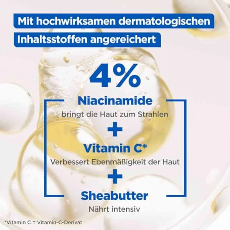 Mixa feuchtigkeitsspendende Bodylotion Niacinamide Bright, hypoallergen, geeignet für Gesicht, Körper & Hände, 250 ml – Bild 4
