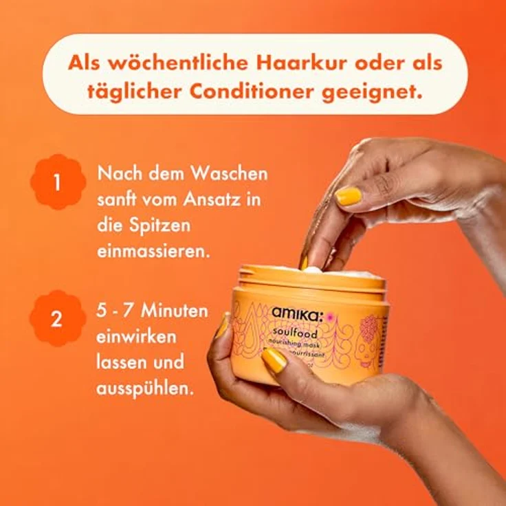 Amika Soulfood Nourishing Hair Mask, 100 ml, ultra-luxuriöse Haarkur mit Vitaminen und Nährstoffen – Bild 7