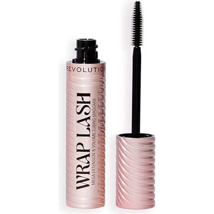 Revolution Beauty London Wrap Lash Tubing Mascara, Wischfest & Wasserfest für Maximale Länge und Volumen, Vegan & Tierversuchsfrei, Schwarz, 8,5 ml