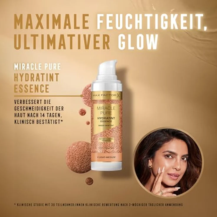 MAX FACTOR Foundation Miracle Pure Hydratint Essence 6 Medium-Deep, 30 ml, vegane Feuchtigkeitsformel mit 24 Stunden Hydration und natürlichem Glow – Bild 9