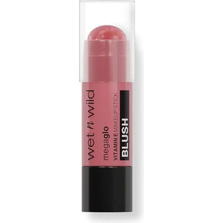 Wet n Wild MegaGlo Creme-Rouge Stick, Farbton Dusty Pink - 6 g, leichtes Rouge mit Glitzereffekt, vegan – Bild 4