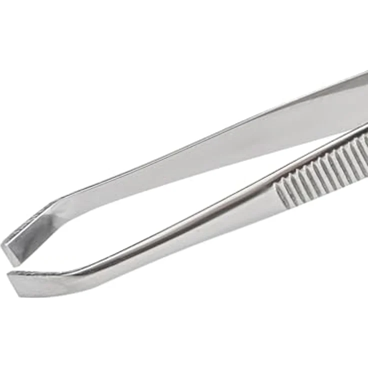 remos professional body care REMOS Pinzette, rostfreier Edelstahl mit schräger & gekröpfter Spitze, 8 cm, rutschsicher und hygienisch – Bild 2