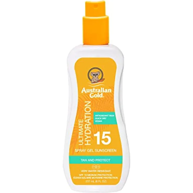 Australian Gold - Ultimate Hydration Spray Gel SPF 15 237 ml, Feuchtigkeitsspendend und schützend