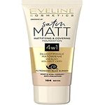 Eveline Cosmetics Satin Matt Mattierende und deckende Gesichtsgrundierung, 30 ml, Nr. 104 Beige
