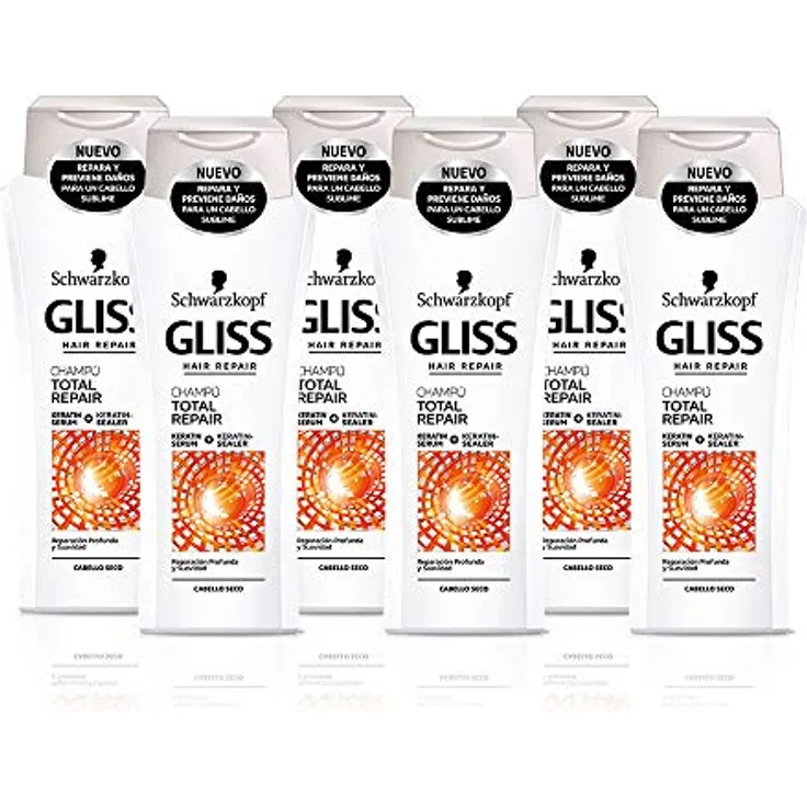 Gliss Total Repair Shampoo, 6er Pack (6 x 250 ml) - gesamt: 1500 ml