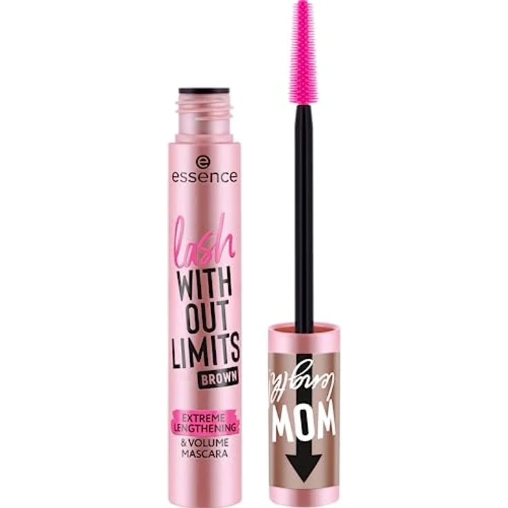 essence lash WITHOUT LIMITS BROWN EXTREME LENGTHENING & VOLUME MASCARA, Nr. 02, Braun, langanhaltend, volumengebend, vegan, ohne Mikroplastikpartikel, Nanopartikel frei, ohne Parfüm, 1er Pack (13ml) – Bild 1
