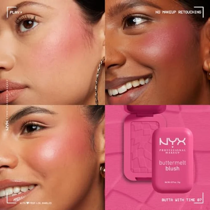 NYX Professional Makeup Buttermelt Blush Puderrouge, Farbton 07 Butta With Time, 5 g, veganes Rouge mit leichter Textur und Langzeiteffekt – Bild 6
