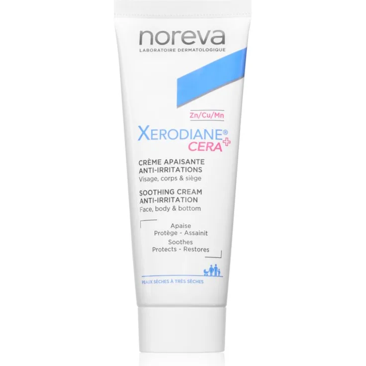 Noreva Xerodiane® Cera Soothing Cream Anti-Irritation, beruhigende Creme für Gesicht und Körper, 40 ml, spendet intensiv Feuchtigkeit und reduziert Juckreiz.