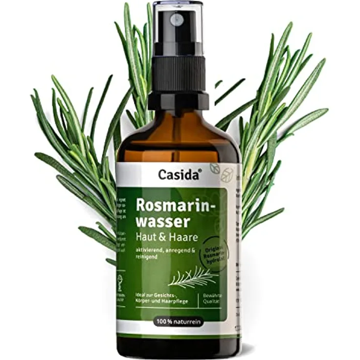 Casida® Rosmarinwasser Haut & Haare - Vitalisierendes Rosmarinwasser zur Pflege von Haut & Haaren - Qualität aus der Apotheke 100 ml