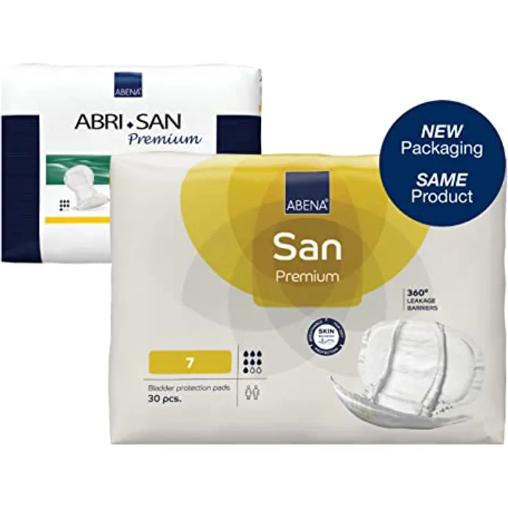 ABENA San Premium Inkontinenz-Einlagen, Größe 7, 2100 ml Saugfähigkeit, 30 Stück, Weiß