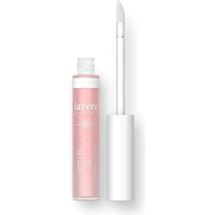 lavera Juicy Lips Oil, 5,50 ml - intensiv feuchtigkeitsspendende Lippenpflege mit Hyaluronsäure, leicht getönt und mit intensivem Glanz