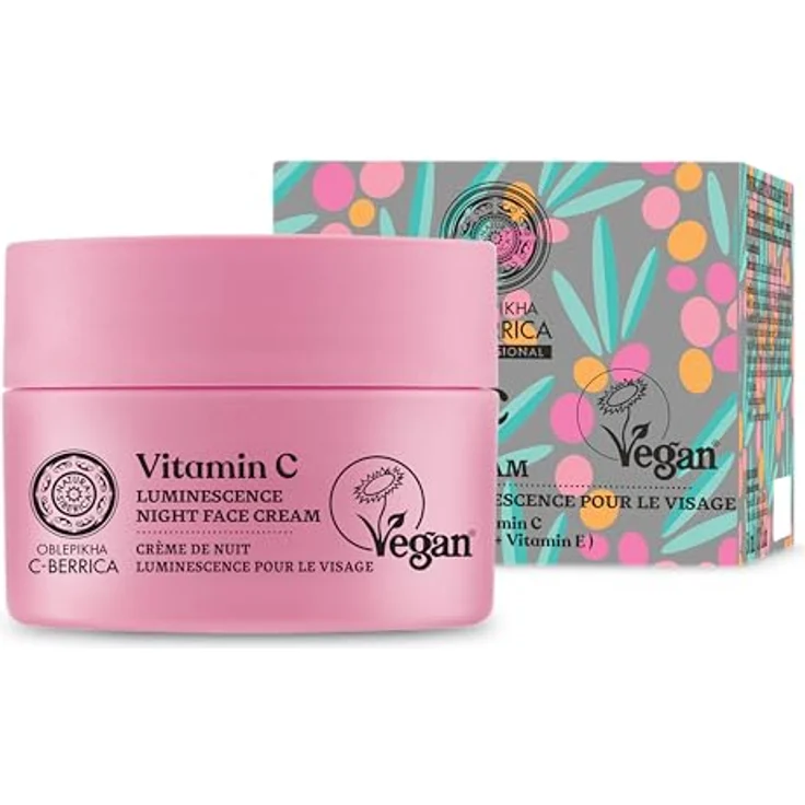 Natura Siberica OBLEPIKHA C-BERRICA Luminescence Nachtcreme, regenerierende Nachtpflege mit Vitamin C, 50 ml für strahlende Haut und intensive Feuchtigkeit – Bild 1